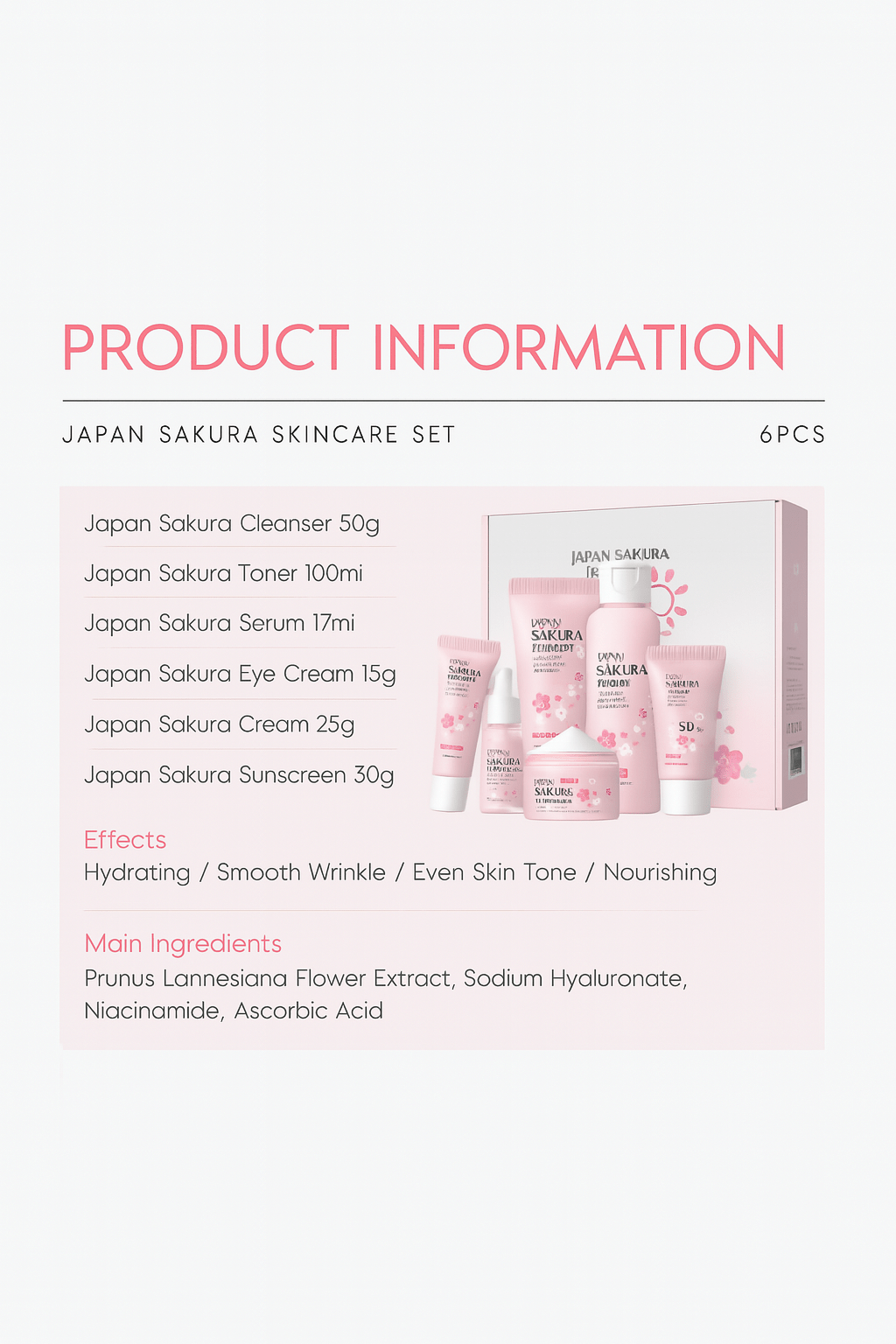 The Sakura Ritual - 6 Piece Glow Revival Set - Blush Sakura